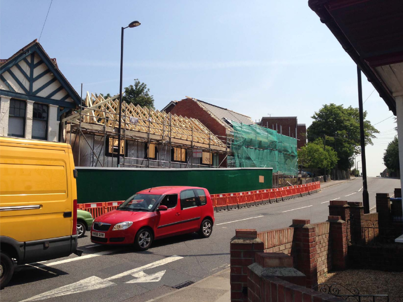 building with scaffolding